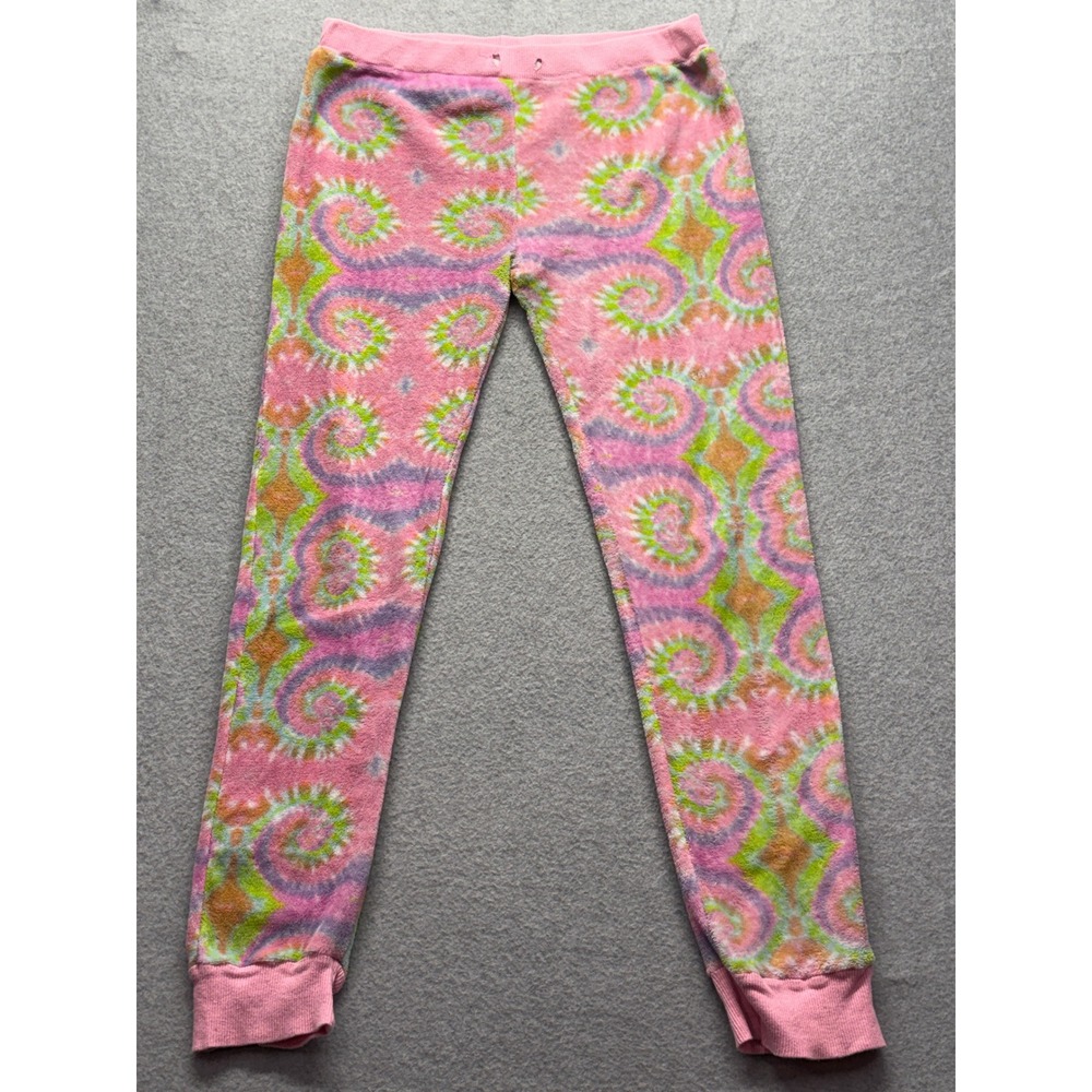 Emme Jordan Pink Tie Dye Psychedelic Plush Fleece Pajama Pants Joggers 1X
